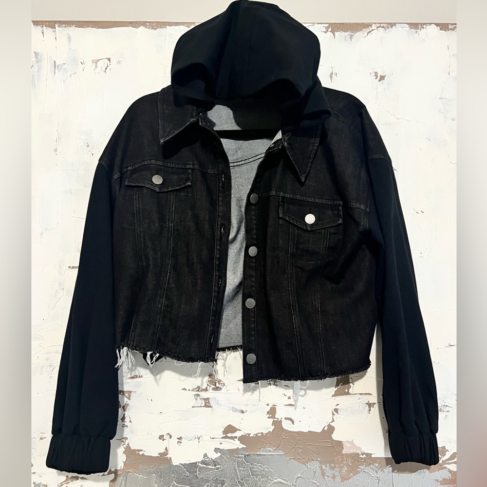 INC crop denim jacket